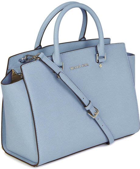 michael kors selma light blue tote bag|Michael Kors selma studded.